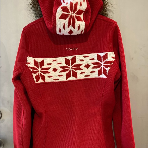 Women’s red and white Spyder zip up jacket Size M - Picture 2 of 5